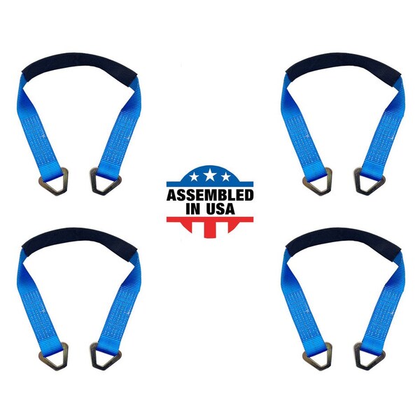 2 x 18 Axle Straps w/ Sleeve and D Rings, WLL- 3,333 lb, PK4